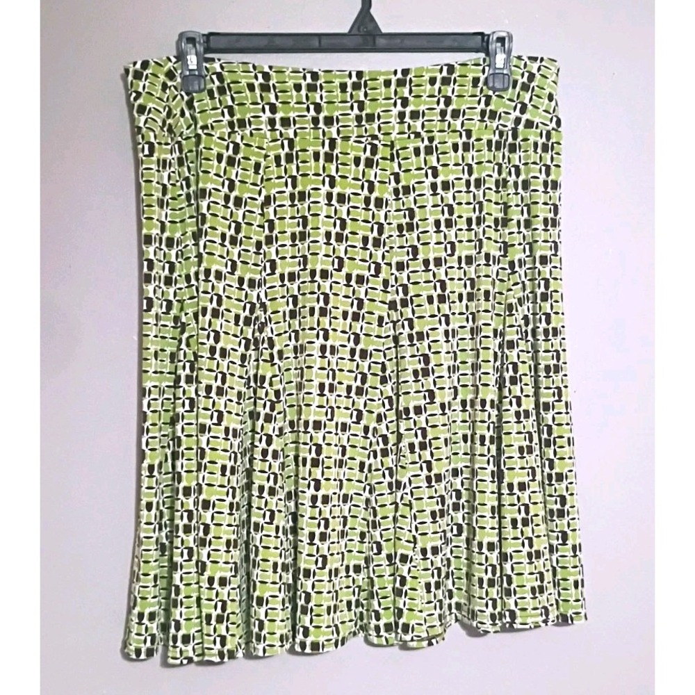 Apt. 9 Women's Stretch Elastic Waist Geometric A-Line Knee Skirt Size L